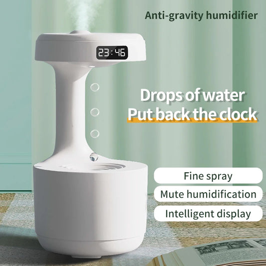 Ultrasonic Anti-Gravity Mist Maker with Water Drops - Air Humidifier, Night Light, and Weightless LED Nebulizer